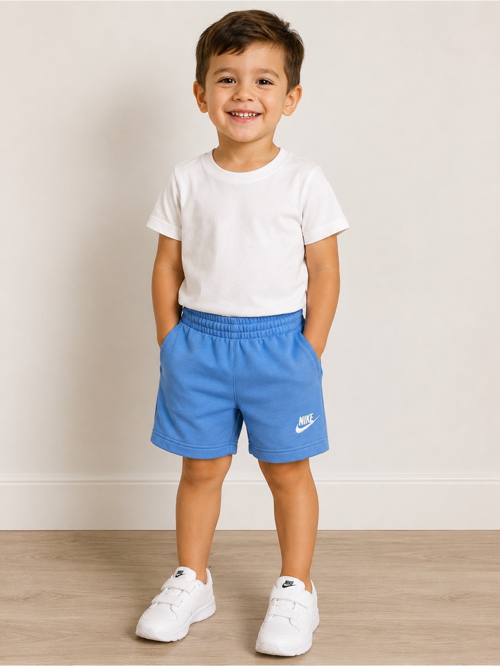 Nike Boys Blue Fleece Shorts Size XS 4-5Y Athletic Sweat Shorts NWT
